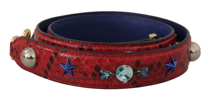 Bandoulière Dolce & Gabbana en cuir exotique rouge et cristaux