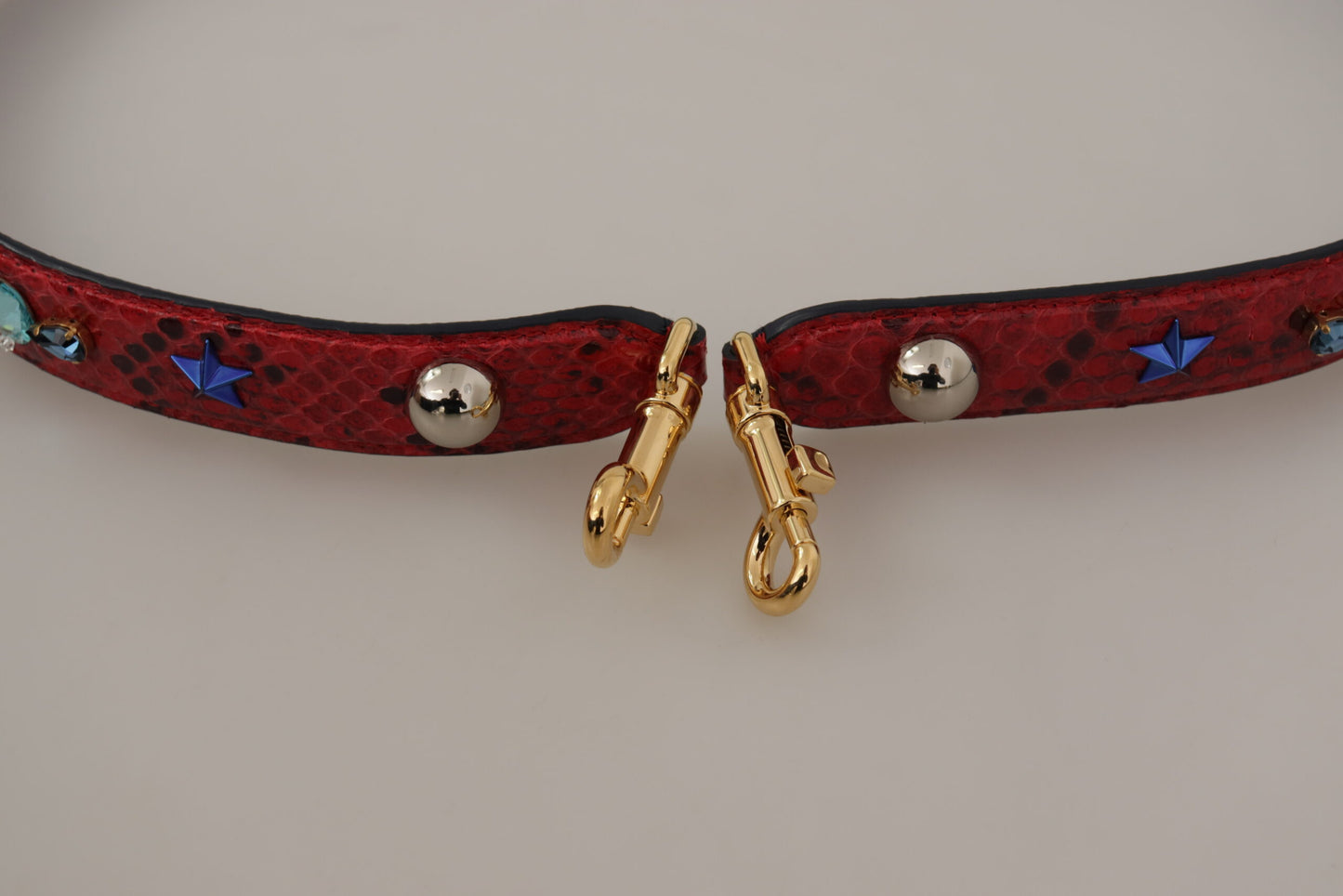 Correa de hombro Dolce & Gabbana de cuero exótico rojo con cristales
