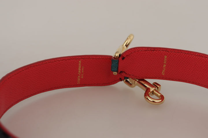 Bandoulière en cuir Dolce & Gabbana avec cristaux verts