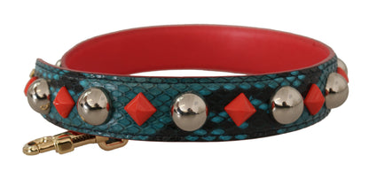 Bandoulière en cuir Dolce & Gabbana avec cristaux verts