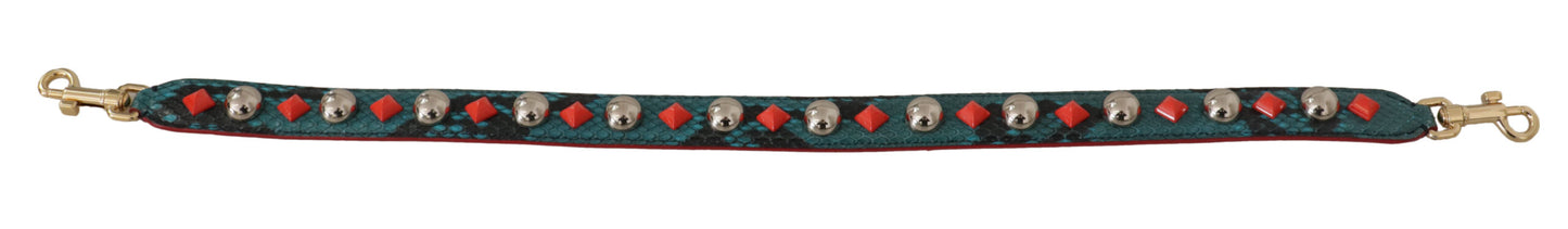Bandoulière en cuir Dolce & Gabbana avec cristaux verts