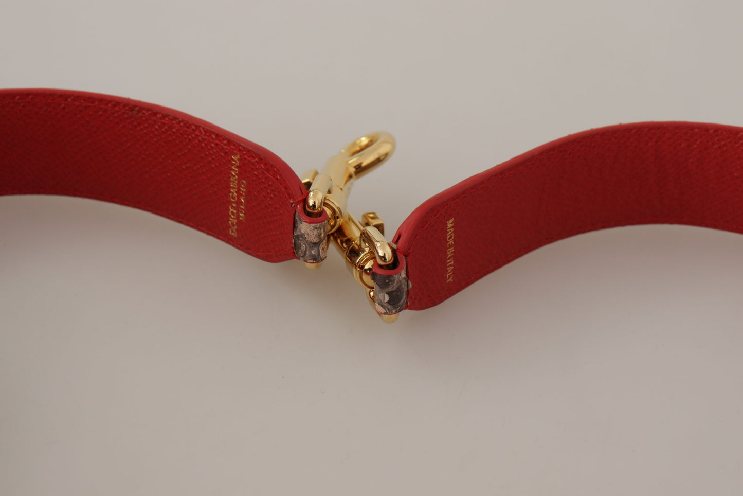 Bandoulière Dolce & Gabbana en Cuir de Python Marron Ornée de Cristaux