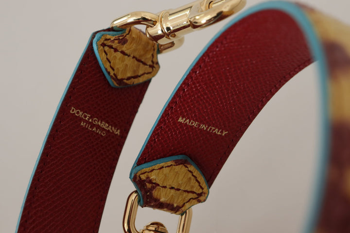 Bandoulière en cuir jaune et rouge doré Dolce & Gabbana