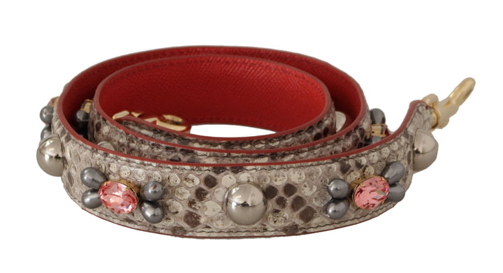 Bandoulière Dolce & Gabbana en cuir exotique beige clouté