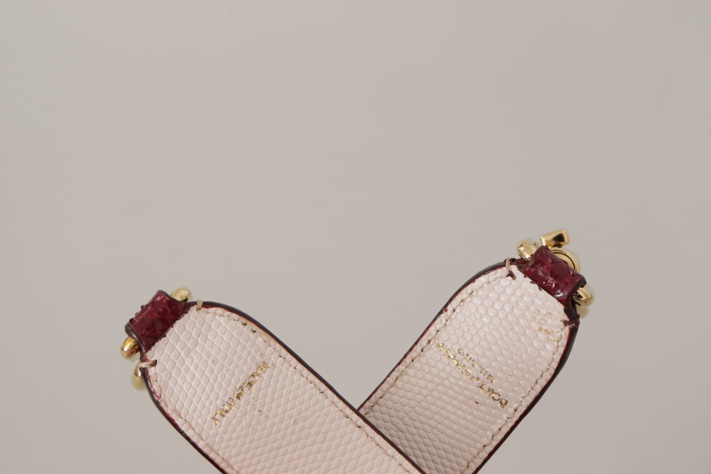Bandoulière de sac Dolce & Gabbana en cuir bordeaux et cristaux