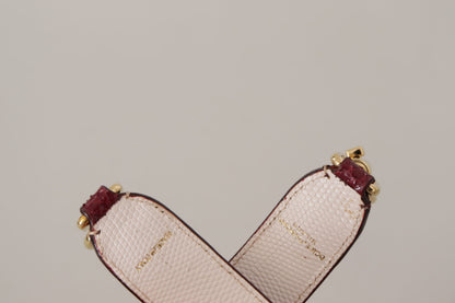 Bandoulière de sac Dolce & Gabbana en cuir bordeaux et cristaux