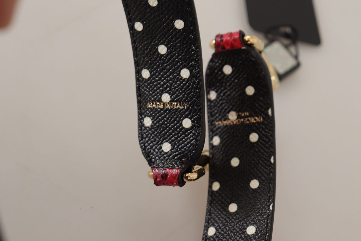 Bandolera reversible Dolce & Gabbana de piel de pitón roja con cristales