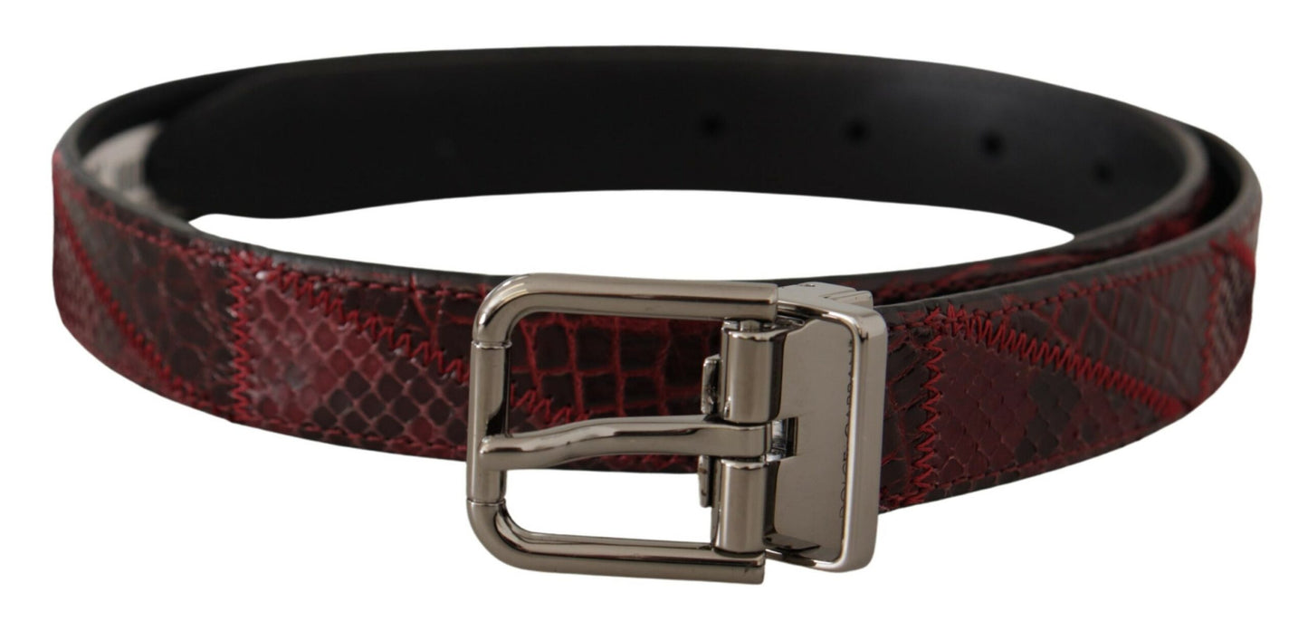 Ceinture Dolce & Gabbana en cuir exotique rouge avec boucle logo en métal