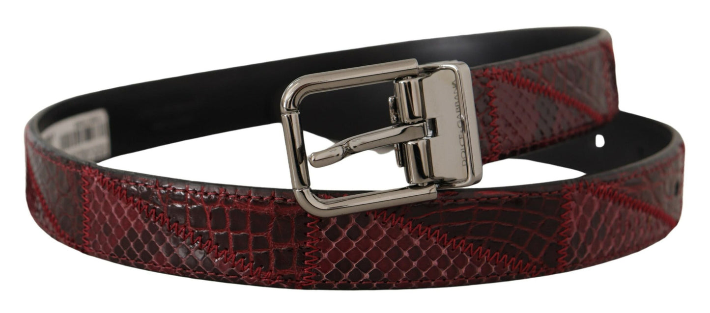 Ceinture Dolce & Gabbana en cuir exotique rouge avec boucle logo en métal