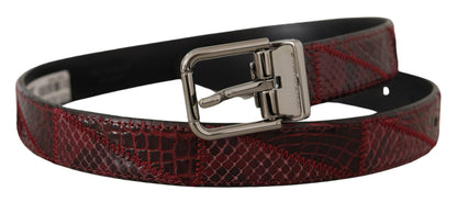 Ceinture Dolce & Gabbana en cuir exotique rouge avec boucle logo en métal