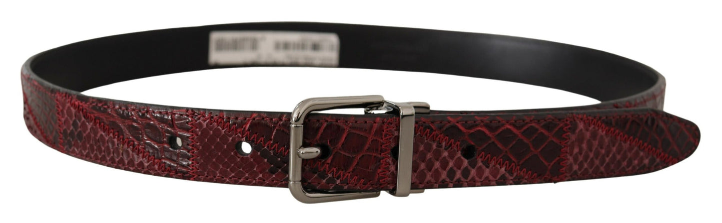 Ceinture Dolce & Gabbana en cuir exotique rouge avec boucle logo en métal