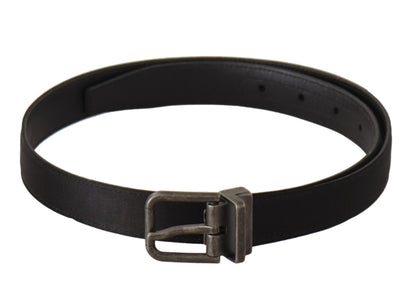 Ceinture Dolce & Gabbana en cuir de veau noir avec boucle en métal vintage