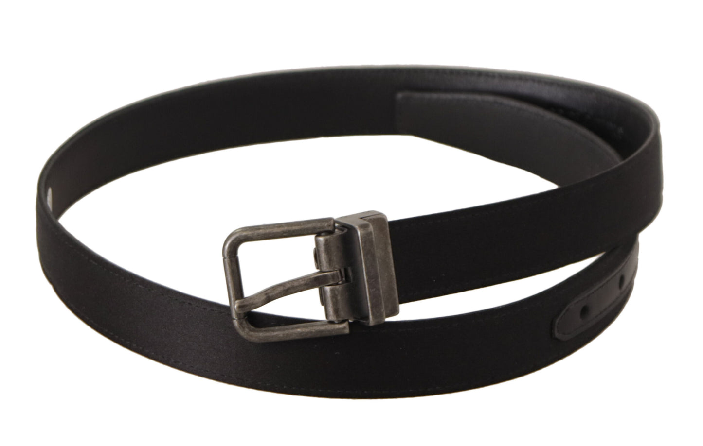 Ceinture Dolce & Gabbana en cuir de veau noir avec boucle en métal vintage