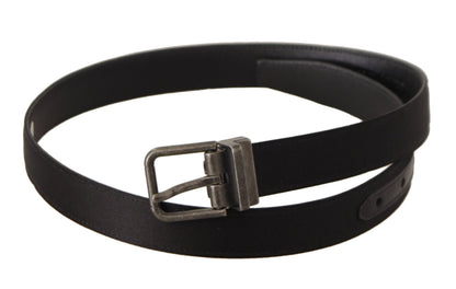 Ceinture Dolce & Gabbana en cuir de veau noir avec boucle en métal vintage