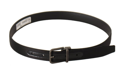 Ceinture Dolce & Gabbana en cuir de veau noir avec boucle en métal vintage