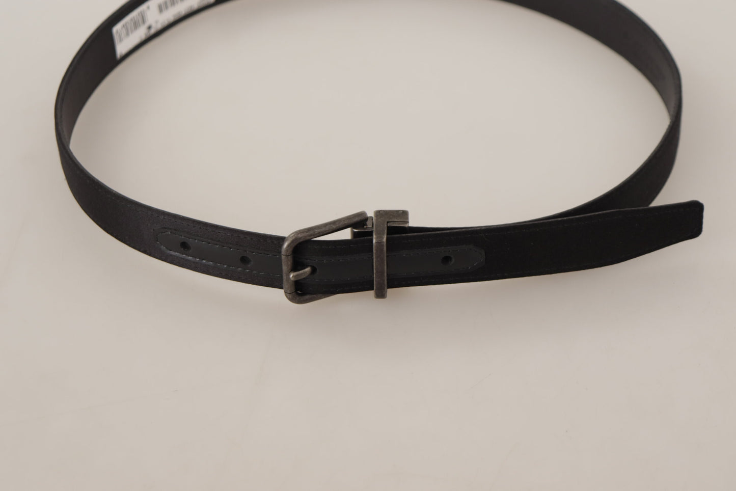 Ceinture Dolce & Gabbana en cuir de veau noir avec boucle en métal vintage