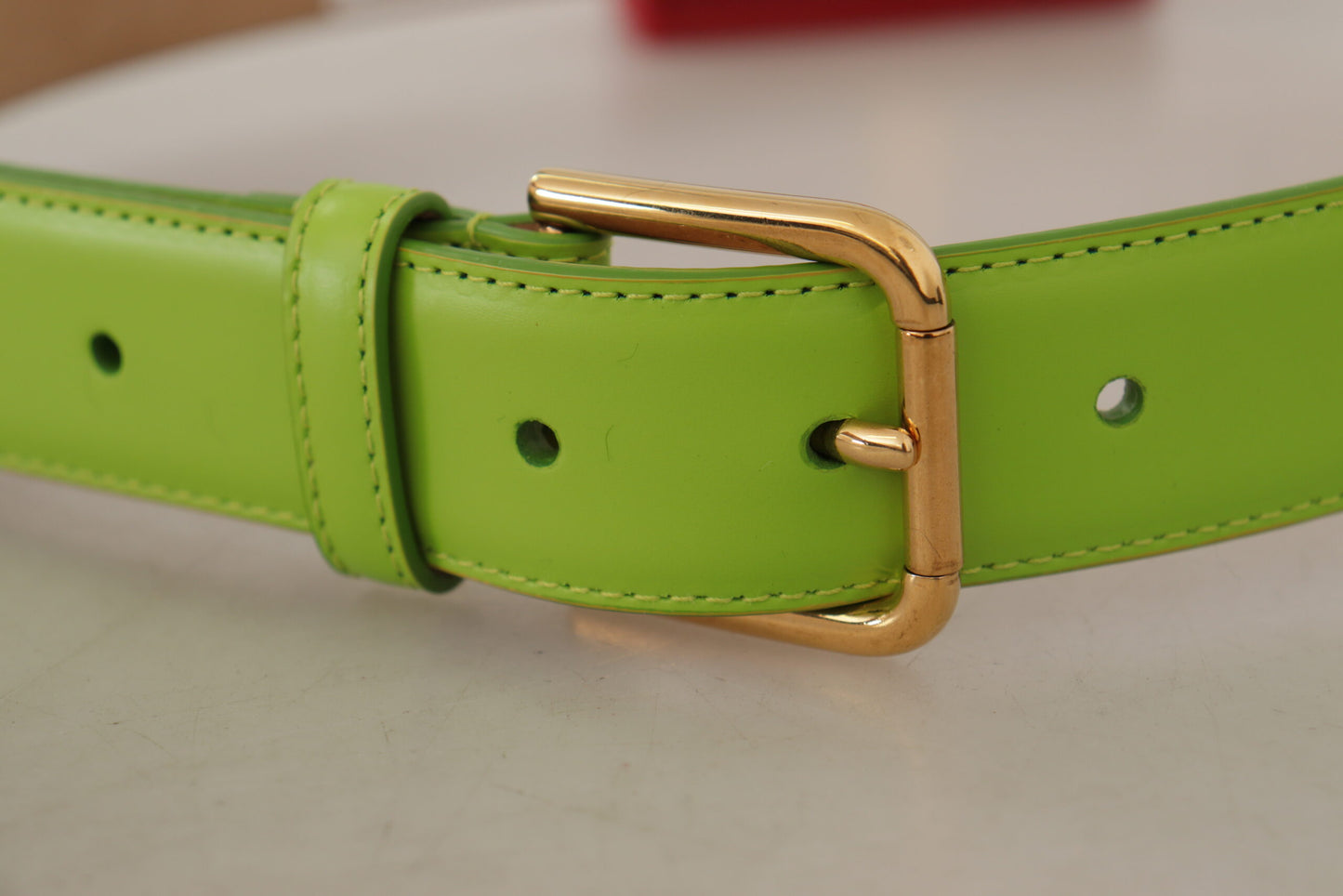 Dolce & Gabbana Ceinture Micro Sac Casque en Cuir Vert Devotion Cœur