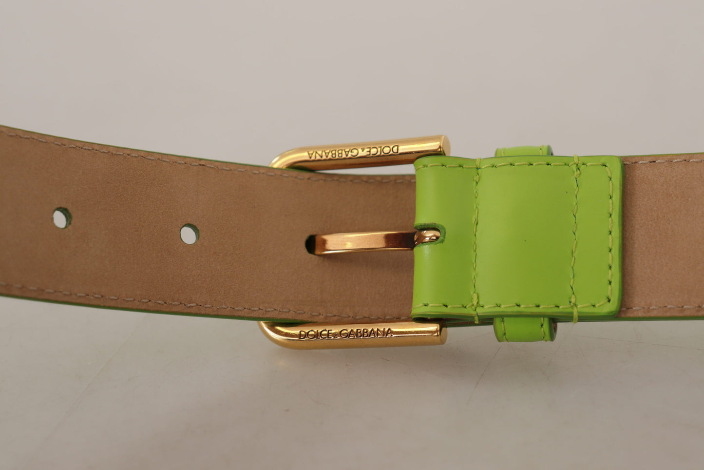 Dolce & Gabbana Ceinture Micro Sac Casque en Cuir Vert Devotion Cœur
