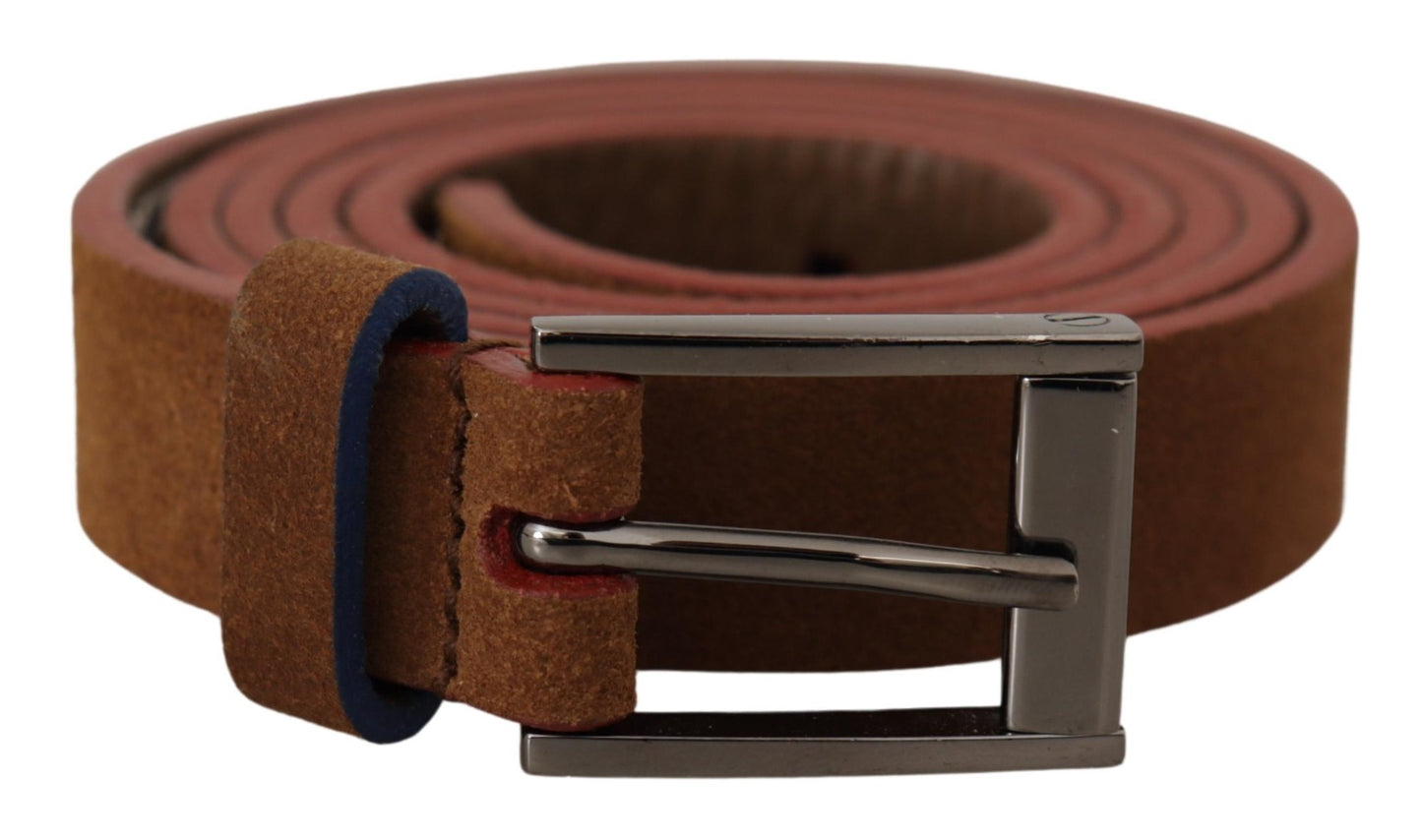 Ceinture Dolce & Gabbana avec Boucle en Métal Gravée du Logo Marron