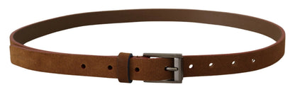 Ceinture Dolce & Gabbana avec Boucle en Métal Gravée du Logo Marron