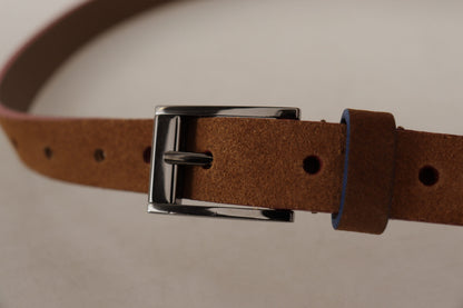 Ceinture Dolce & Gabbana avec Boucle en Métal Gravée du Logo Marron