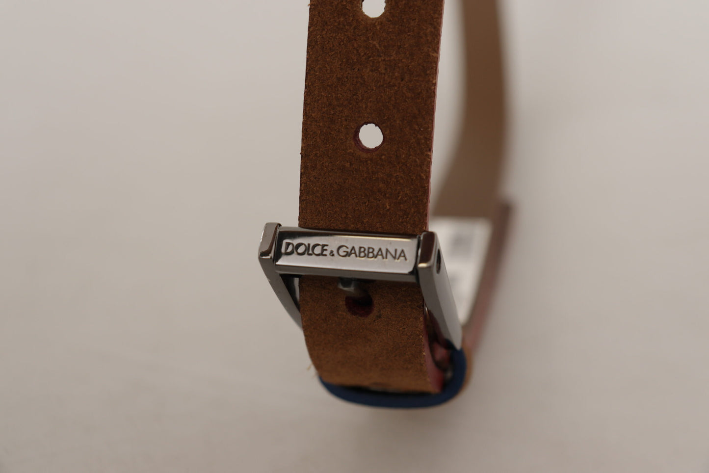 Ceinture Dolce & Gabbana avec Boucle en Métal Gravée du Logo Marron