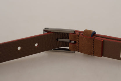 Ceinture Dolce & Gabbana avec Boucle en Métal Gravée du Logo Marron