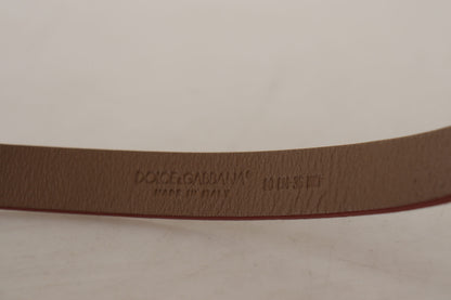 Ceinture Dolce & Gabbana avec Boucle en Métal Gravée du Logo Marron