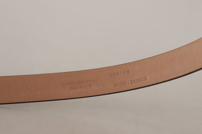Ceinture Dolce & Gabbana en cuir verni noir avec boucle ardillon en métal logo à la taille