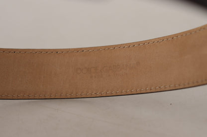Ceinture classique Dolce & Gabbana en cuir noir uni avec boucle dorée à la taille