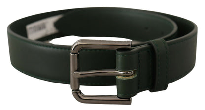 Ceinture Dolce & Gabbana en cuir vert armée avec boucle ardillon en métal logo à la taille