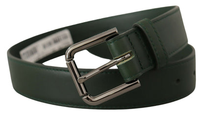 Ceinture Dolce & Gabbana en cuir vert armée avec boucle ardillon en métal logo à la taille