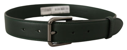 Ceinture Dolce & Gabbana en cuir vert armée avec boucle ardillon en métal logo à la taille