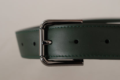 Ceinture Dolce & Gabbana en cuir vert armée avec boucle ardillon en métal logo à la taille