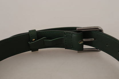 Ceinture Dolce & Gabbana en cuir vert armée avec boucle ardillon en métal logo à la taille