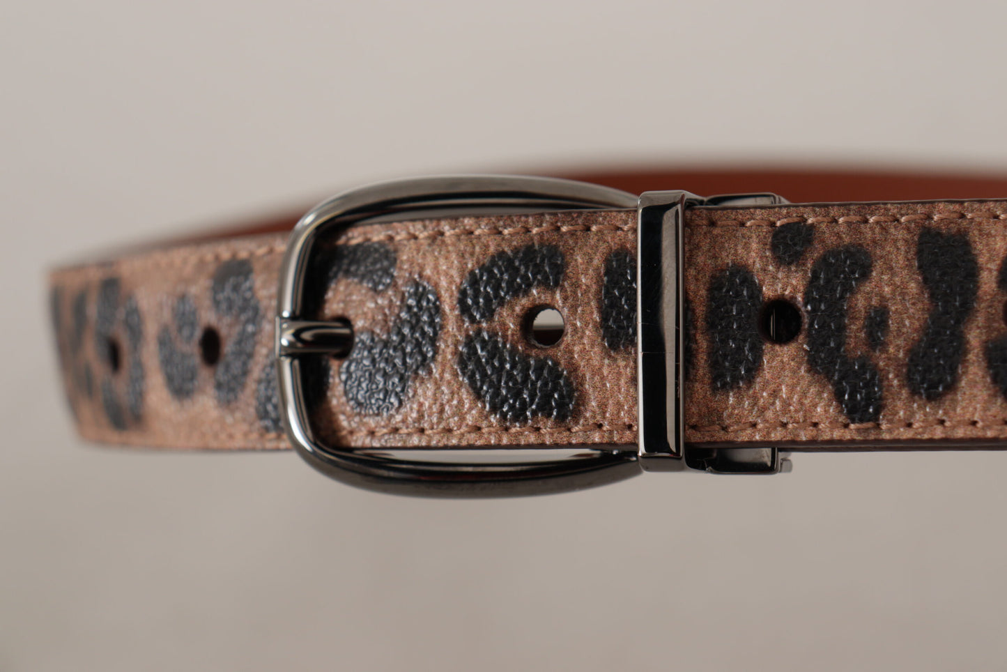 Ceinture Dolce & Gabbana léopard marron en cuir gaufré à boucle