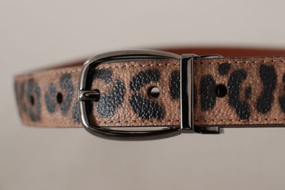 Ceinture Dolce & Gabbana léopard marron en cuir gaufré à boucle