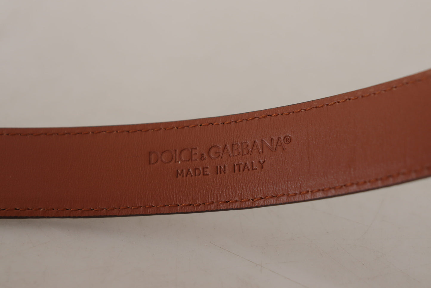 Ceinture Dolce & Gabbana léopard marron en cuir gaufré à boucle