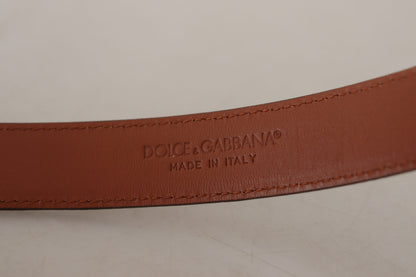 Ceinture Dolce & Gabbana léopard marron en cuir gaufré à boucle