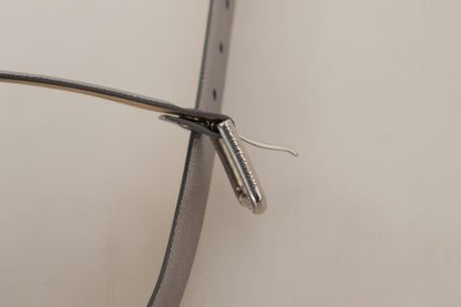 Ceinture Dolce & Gabbana en cuir argenté métallisé à boucle en métal à la taille