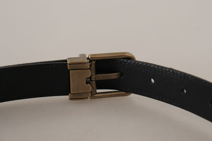 Ceinture Dolce & Gabbana en cuir marron à imprimé léopard avec boucle en métal bronze