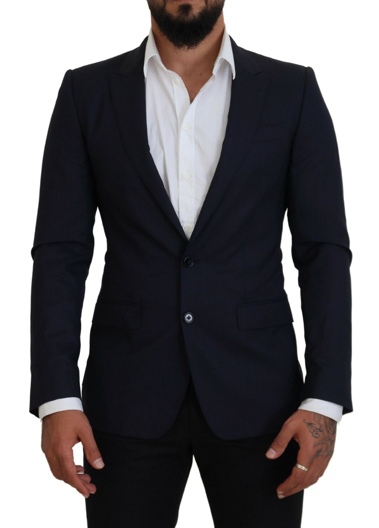 Veste/blazer de costume Dolce & Gabbana en laine bleue coupe slim