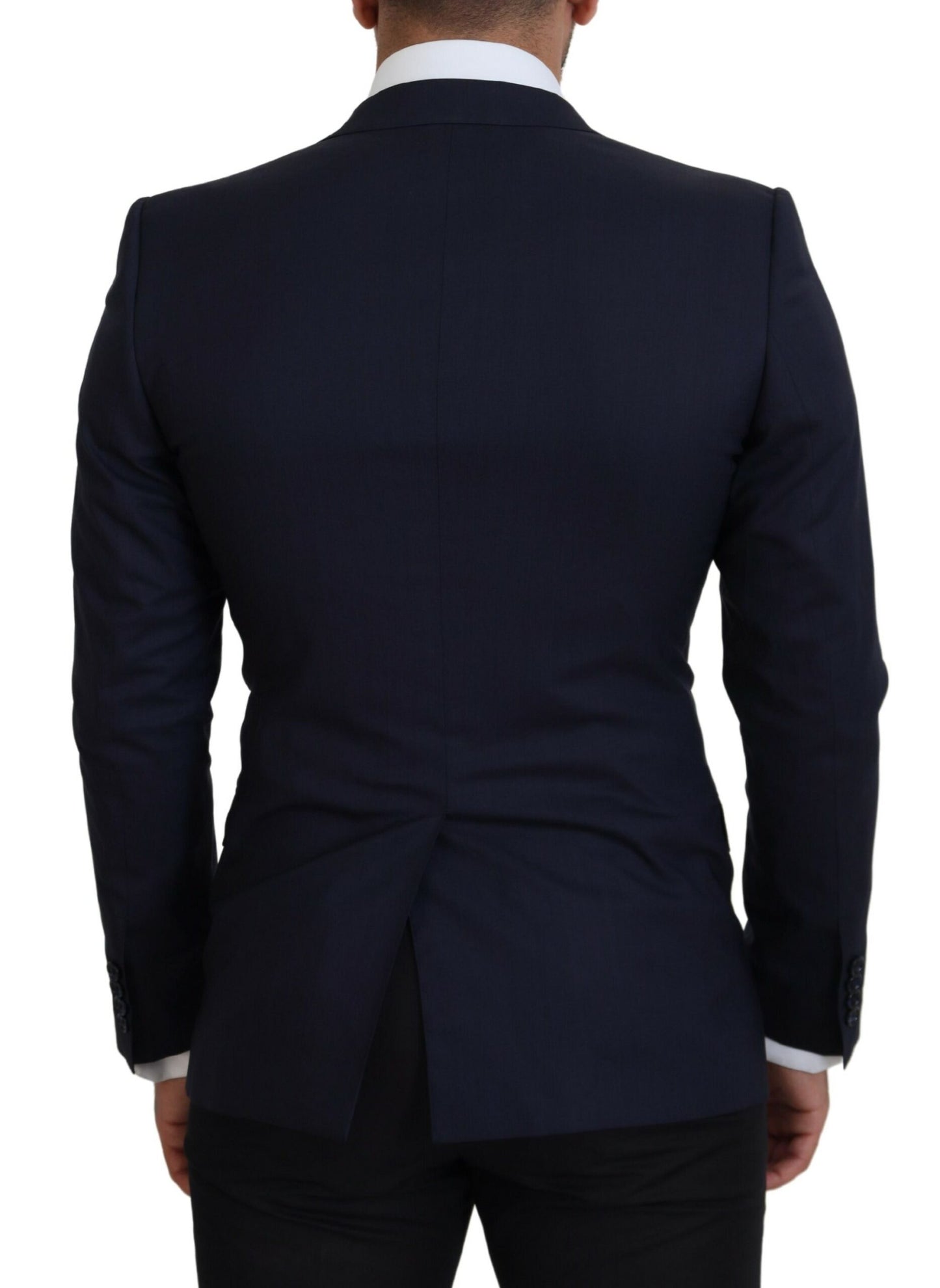 Veste/blazer de costume Dolce & Gabbana en laine bleue coupe slim