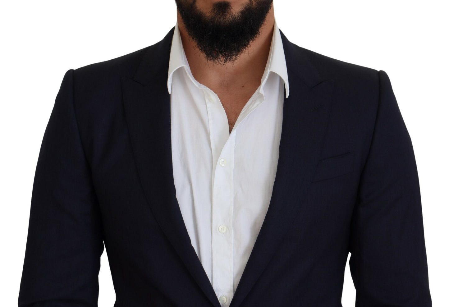 Veste/blazer de costume Dolce & Gabbana en laine bleue coupe slim