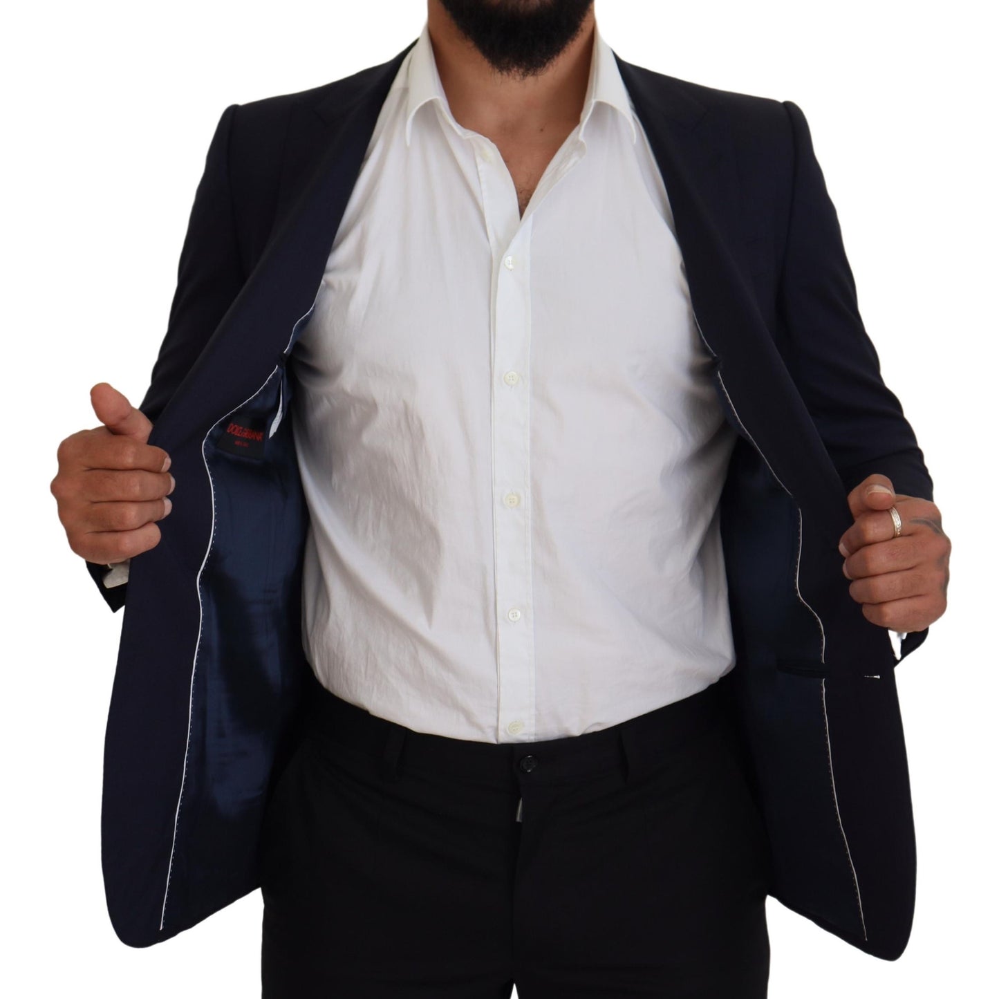 Veste/blazer de costume Dolce & Gabbana en laine bleue coupe slim