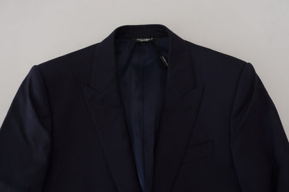 Veste/blazer de costume Dolce & Gabbana en laine bleue coupe slim
