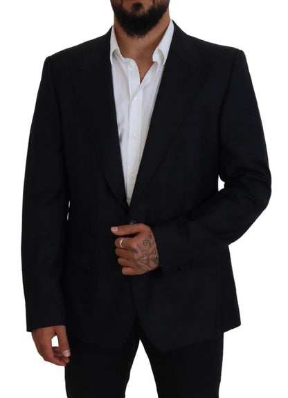 Dolce & Gabbana Blazer de Costume Sicilia en Laine Bleu Foncé