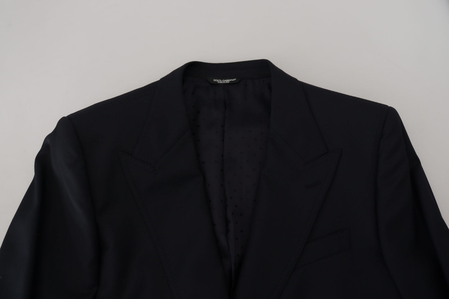 Dolce & Gabbana Blazer de Costume Sicilia en Laine Bleu Foncé