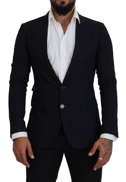 Blazer de costume Dolce & Gabbana Taormina en laine bleue