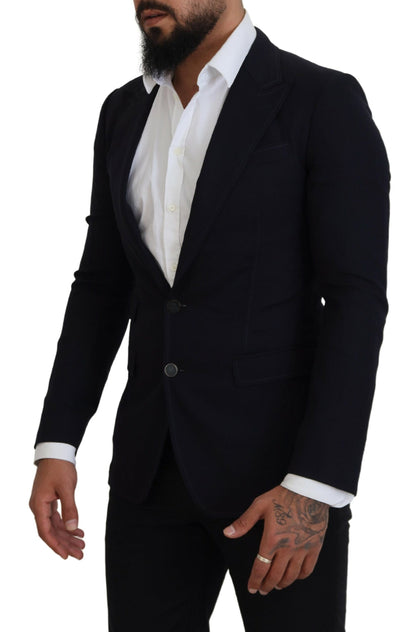Blazer de costume Dolce & Gabbana Taormina en laine bleue